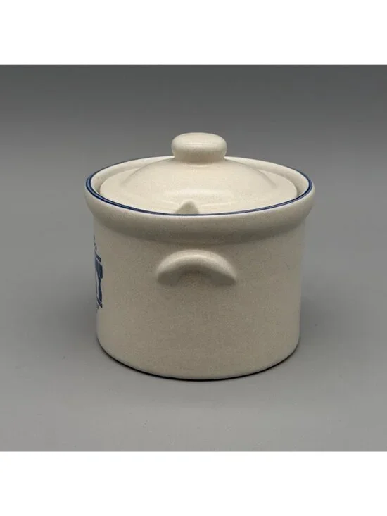 Pfaltzgraff Yorktowne 16oz Stoneware Honey Pot & Lid #480 Blue Lettering - Picture 4 of 9